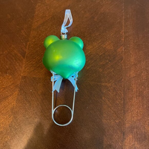 vintage Dillards Trimmings Green Frog Christmas Ornament Gold Box - Picture 7 of 9